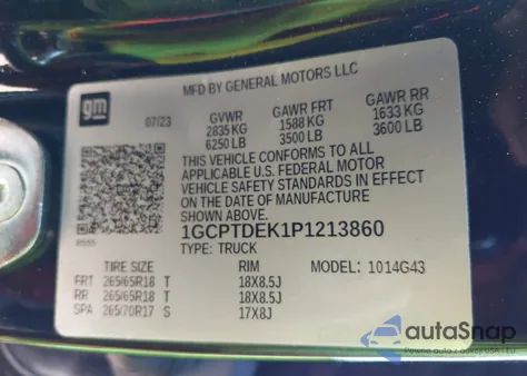 2023 Chevrolet Colorado 4Wd Short Box Z71 from USA, damaged, VIN 1GCPTDEK1P1213860